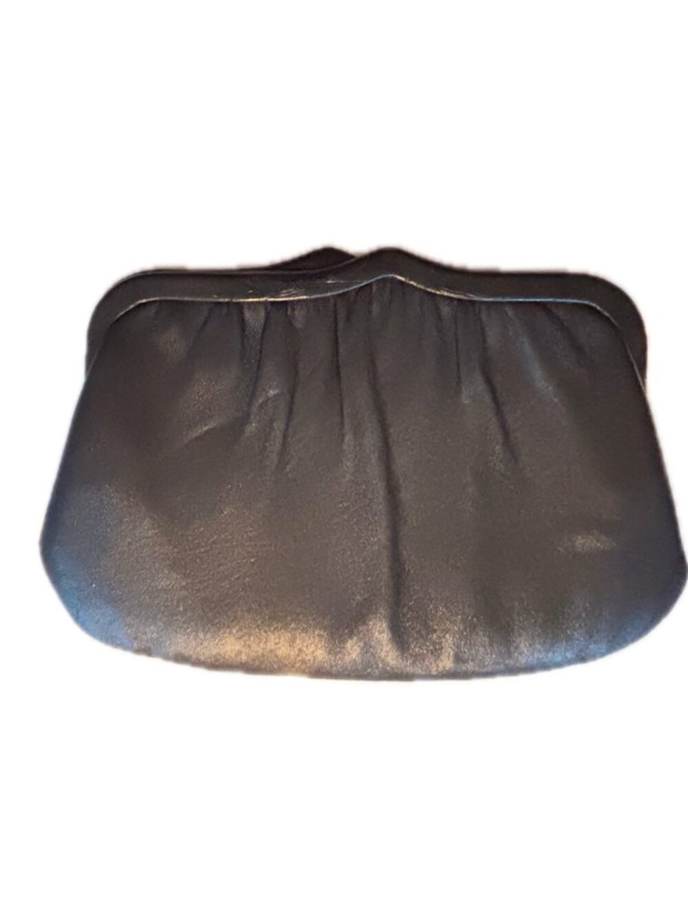 Vintage Small Black Leather Clutch Crossbody Shoulder Bag Compact Evening Bag